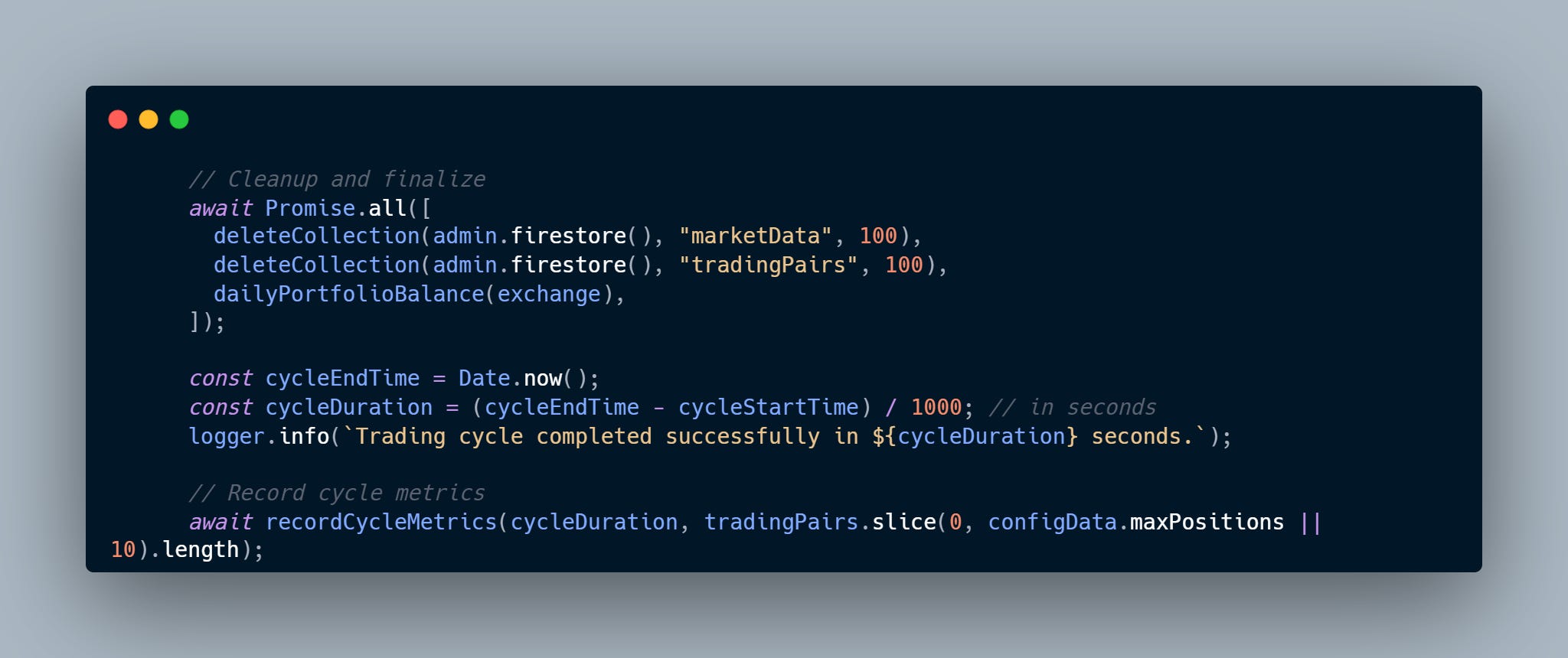 Cleanup Functions Code