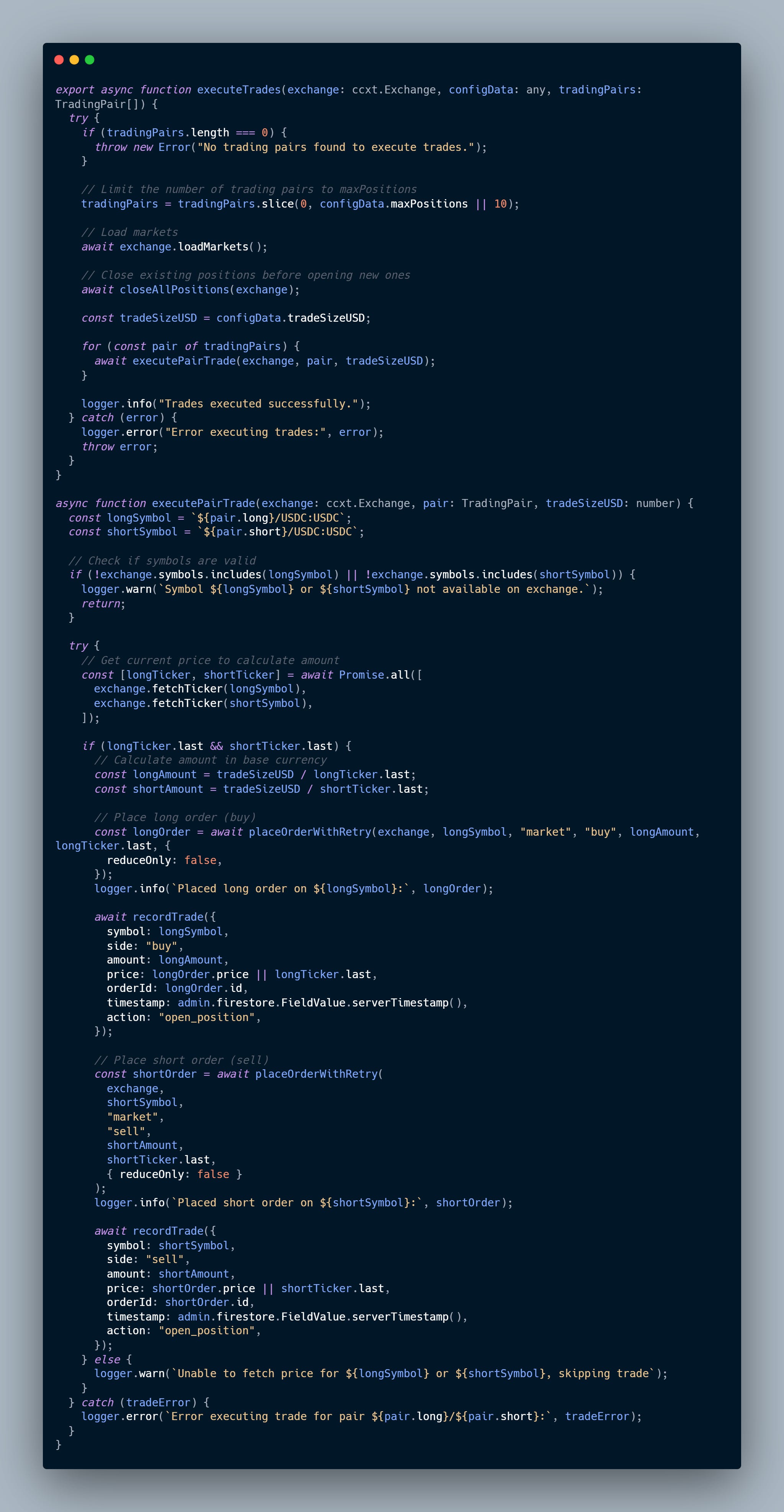 Execution Function Code
